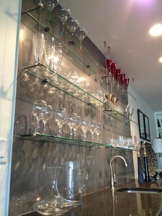 Modern glass shelves