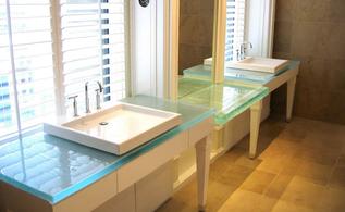 Glass bathroom countertop