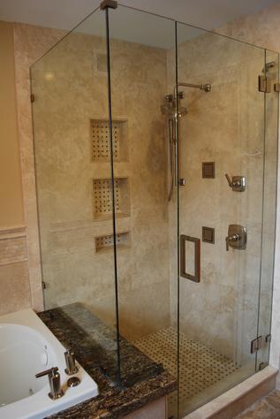 Modern glass shower enclosure