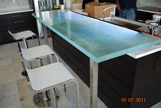 Modern glass countertop