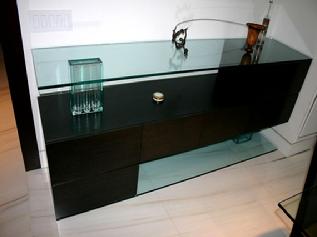 Glass table, glass furniture